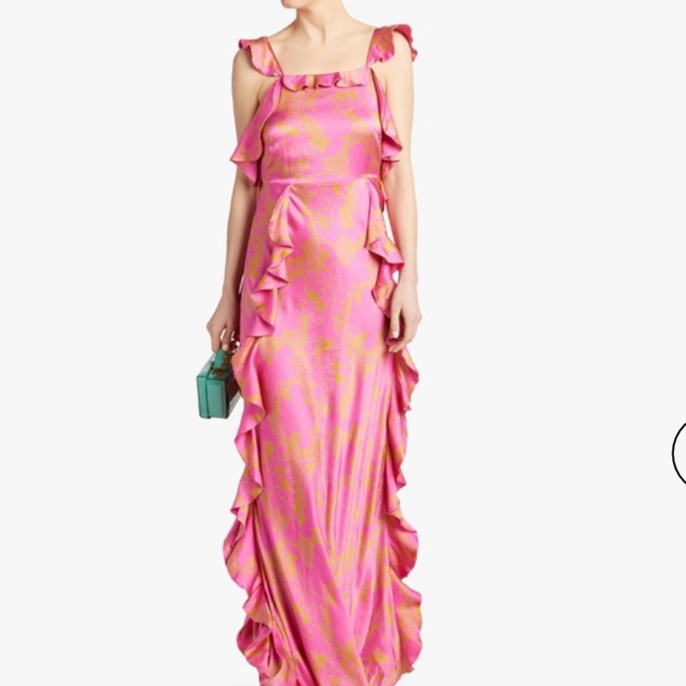 Tanya Taylor Pink Ruffle Maxi